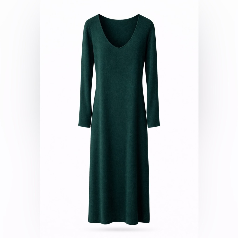 Reformation Jenita Forest Green Long Sleeve Maxi Dress